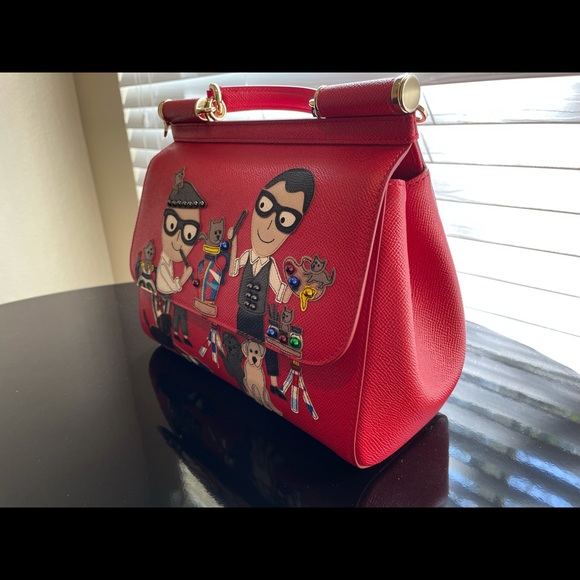 NWT Dolce and Gabbana Family red handmade Italian leather satchel handbag - Picture 17 of 17